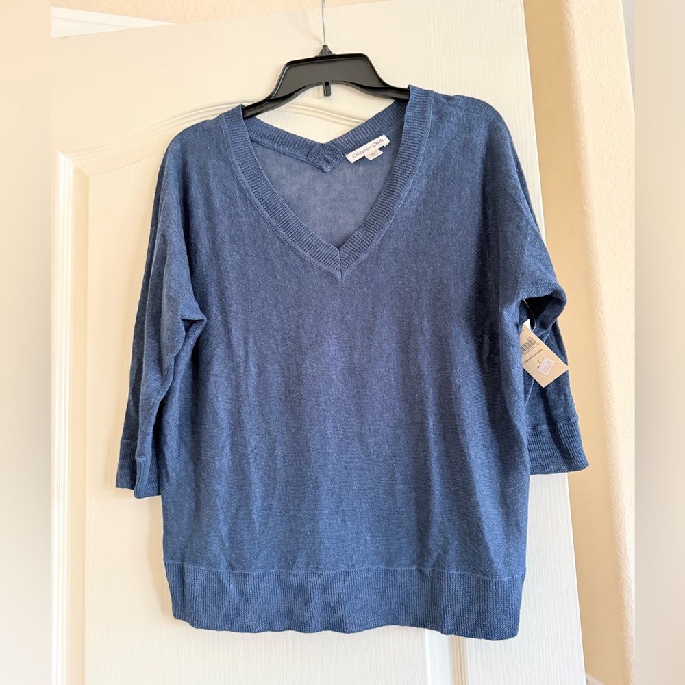 Blue Coldwater Creek light sweater NWT large